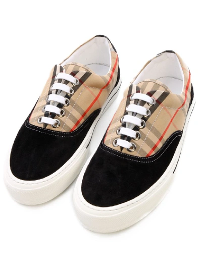 Shop Burberry Sneaker Vintage Check In Beige