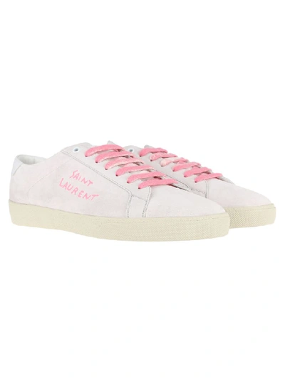 Shop Saint Laurent Sl/06 Low-top Sneakers In White Pink