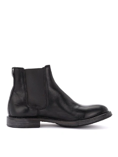 Shop Moma Cusna Boot Made Of Black Leather With Elastic Inserts In Nero