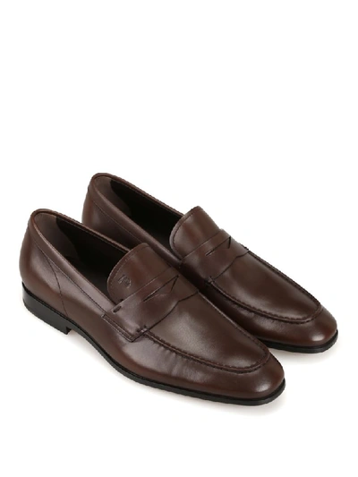 Shop Tod's Loafers In Brown