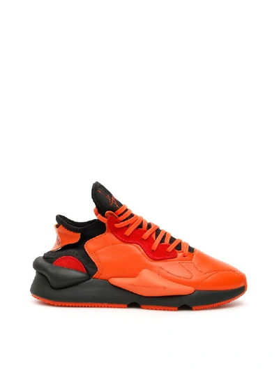 Shop Y-3 Kaiwa Sneakers In Icon Orange Black White (orange)