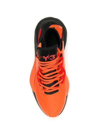 Shop Y-3 Kaiwa Sneakers In Icon Orange Black White (orange)