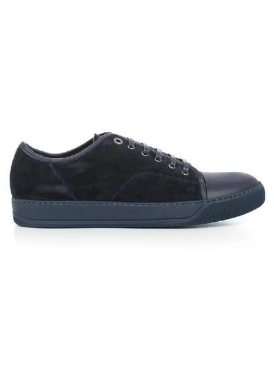 Shop Lanvin Sneakers Suede And Nappa In Navy Blue
