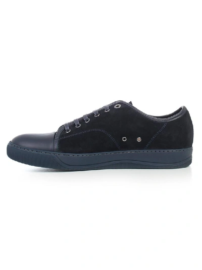 Shop Lanvin Sneakers Suede And Nappa In Navy Blue