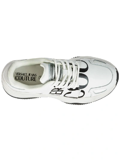 Shop Versace Jeans Couture Logo Sneakers In Bianco