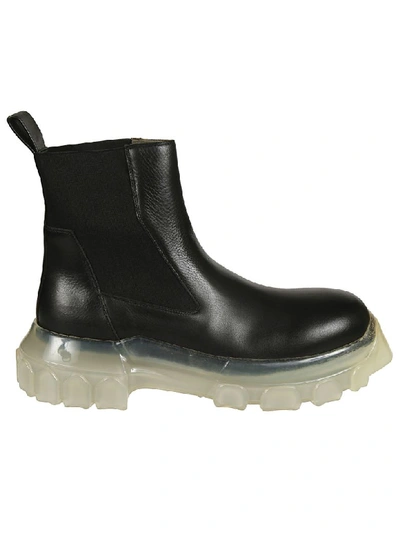 Shop Rick Owens Bozo Tractor Beetle Boots In Black/clear Sole