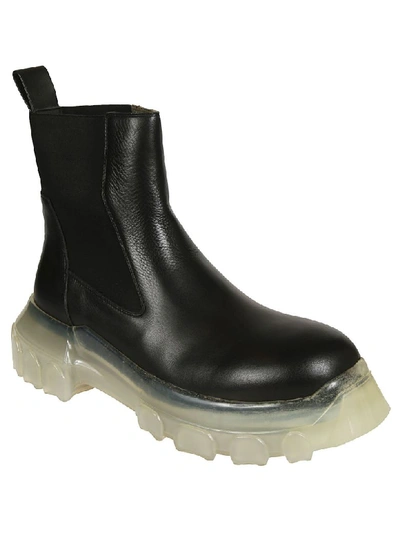 Shop Rick Owens Bozo Tractor Beetle Boots In Black/clear Sole