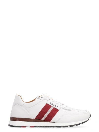 Shop Bally Aston Leather Sneakers In White