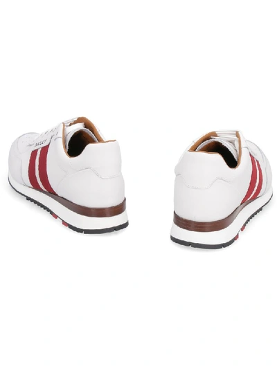 Shop Bally Aston Leather Sneakers In White
