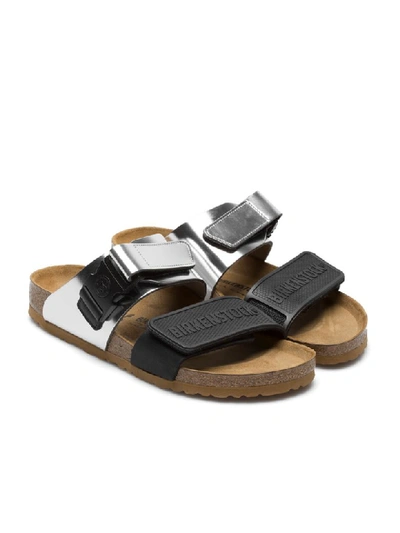 Shop Rick Owens Rotterdam Combo Sandals In Silver