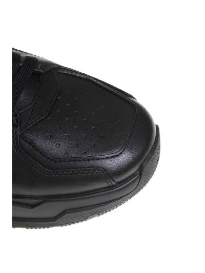 Shop Balmain Sneakers B-ball In Black Leather In Noir