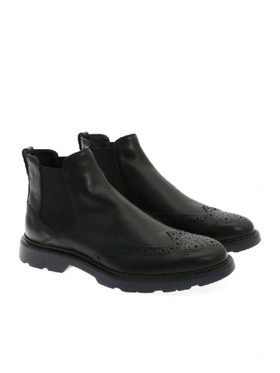 Shop Hogan H393 Chelsea Boots In Black