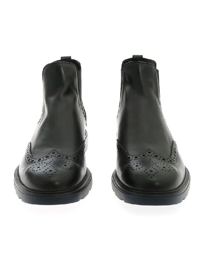 Shop Hogan H393 Chelsea Boots In Black