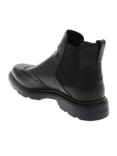 Shop Hogan H393 Chelsea Boots In Black