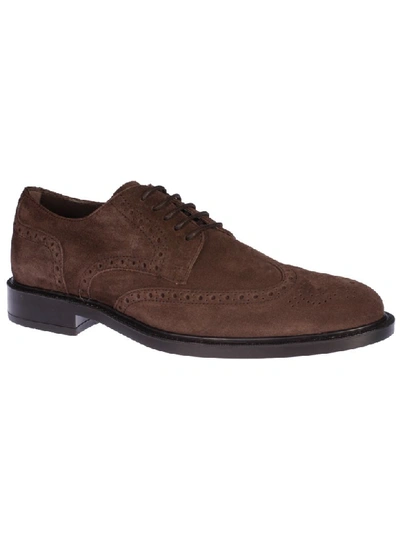 Shop Tod's Lace Up Derby Shoes In Testa Moro