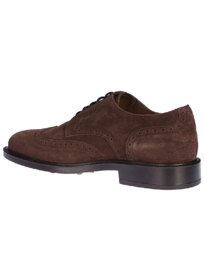 Shop Tod's Lace Up Derby Shoes In Testa Moro