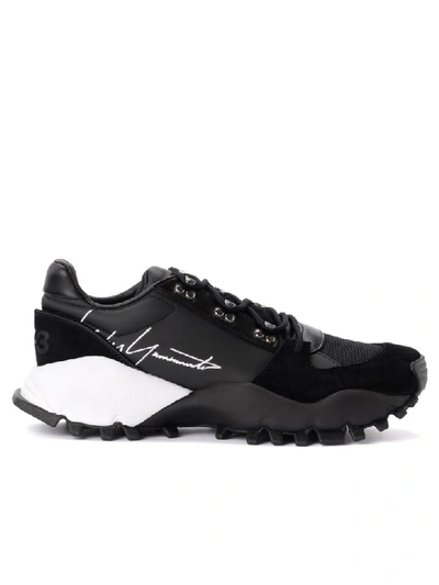 Shop Y-3 Kyoi Trail Sneaker In Black Leather With Side Signature In Nero