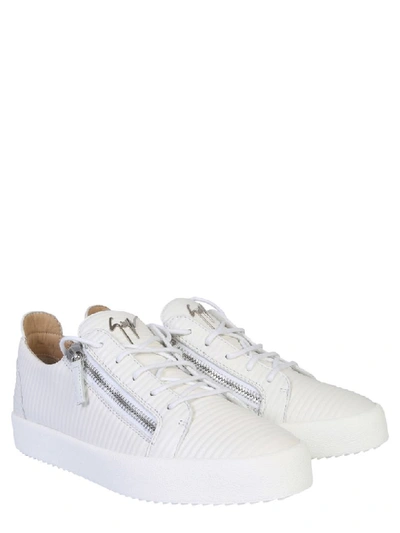 Shop Giuseppe Zanotti Frankie Low Top Sneaker In Bianco