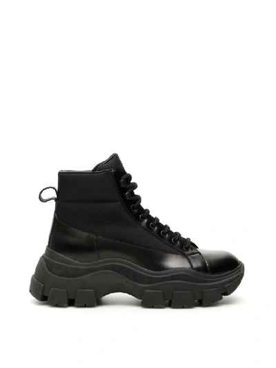 Shop Prada Lace-up Boots In Nero (black)