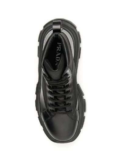 Shop Prada Lace-up Boots In Nero (black)