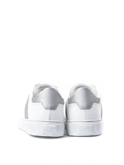 Shop Hogan H365 White Leather Sneakers With Side Monogram