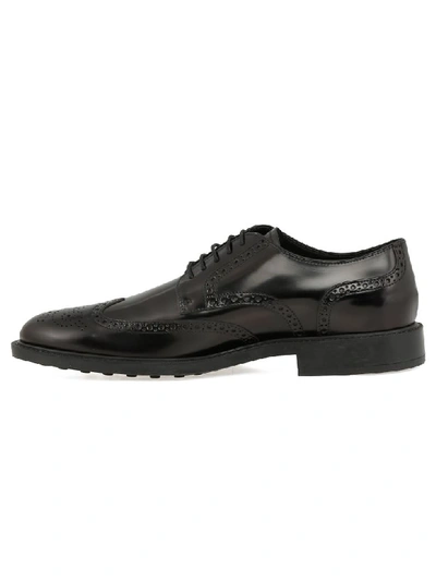 Shop Tod's Leather Lace-up Shoe In Nero + Fondo Nero