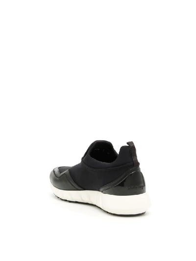 Shop Ferragamo Leather And Nylon Columbia Sneakers In Nero (black)