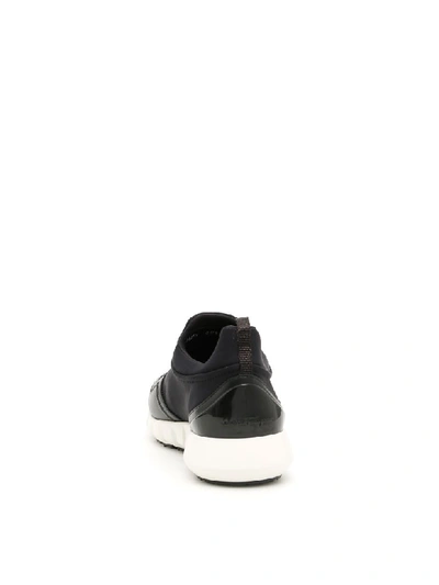 Shop Ferragamo Leather And Nylon Columbia Sneakers In Nero (black)