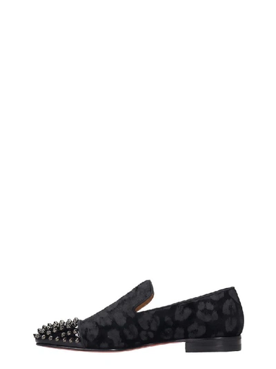 Shop Christian Louboutin Spooky Flat Loafers In Black Velvet
