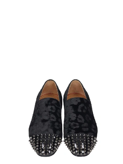 Shop Christian Louboutin Spooky Flat Loafers In Black Velvet