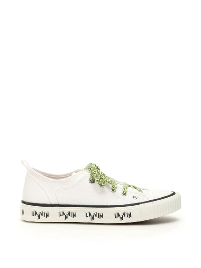 Shop Lanvin Canvas Sneakers In White (white)
