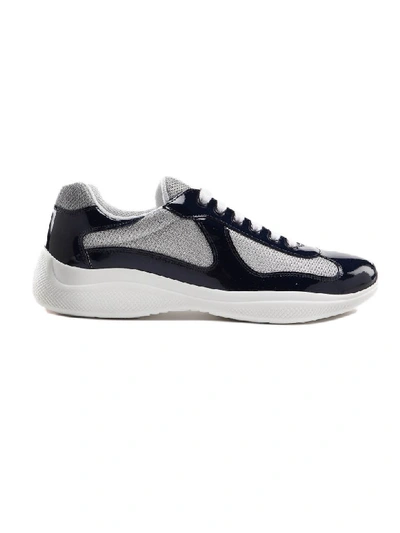 Shop Prada America`s Cup Sneakers In Fjt Royal+argento