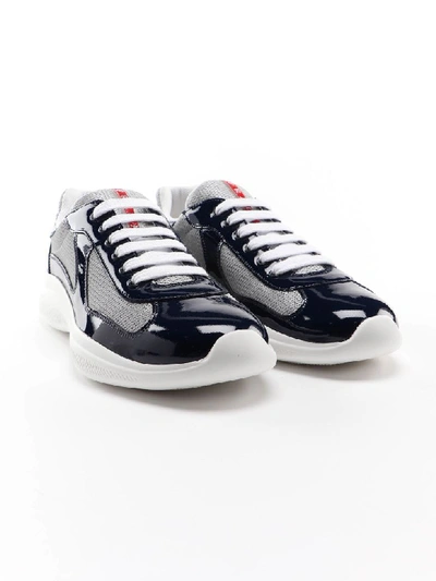 Shop Prada America`s Cup Sneakers In Fjt Royal+argento