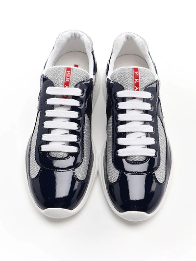 Shop Prada America`s Cup Sneakers In Fjt Royal+argento