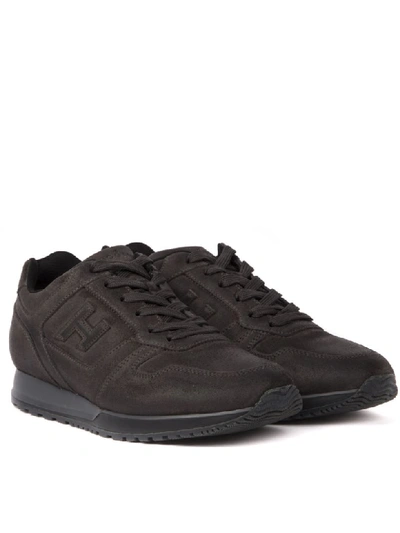 Shop Hogan H321 Black Suede Sneaker