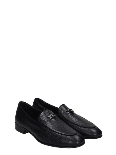 Shop Giuseppe Zanotti Loafers In Black Leather