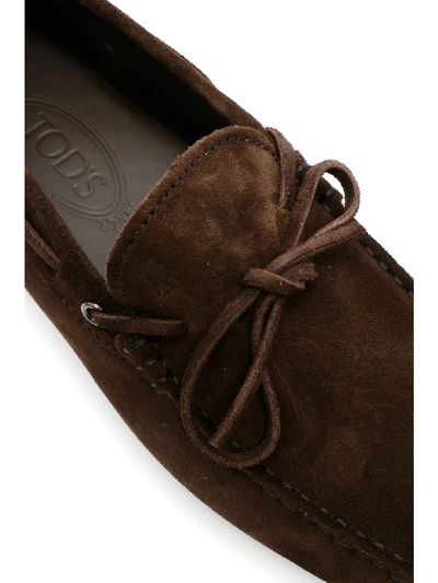 Shop Tod's New Laccetto Gommino Loafers In Testa Moro (brown)