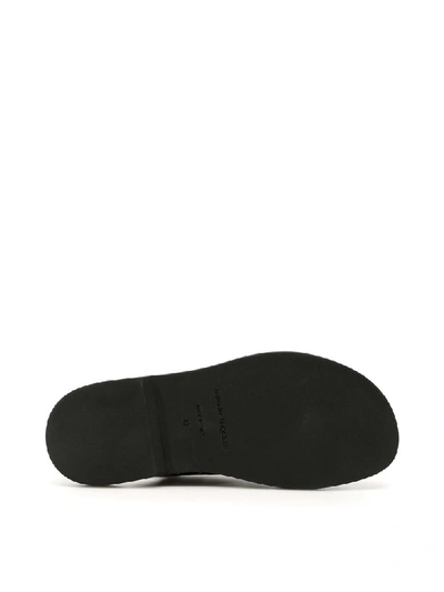 Shop Alexander Mcqueen Logo Sandals In Black Black Silver (black)