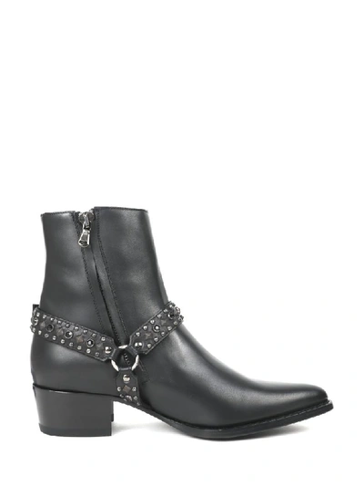 Shop Amiri Studded Boots In Black