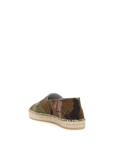 Shop Valentino Vltn Camouflage Espadrilles In Army Green Brush Wood Nero (green)