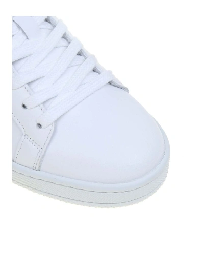 Shop Kenzo Tennix Low Top Sneakers In White Color Leather