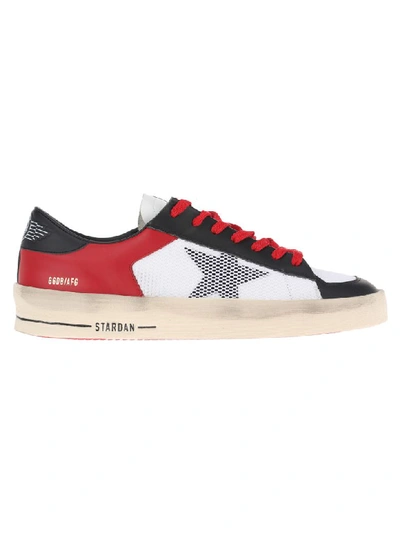 Shop Golden Goose Stardan Sneakers In White Red Black