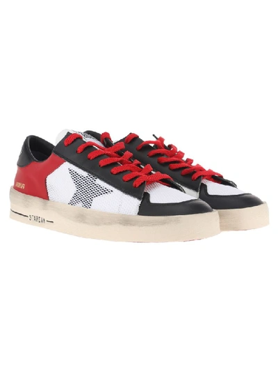 Shop Golden Goose Stardan Sneakers In White Red Black