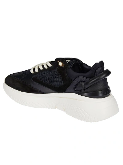 Shop Buscemi Mesh Detailing Laced-up Sneakers In Black/white
