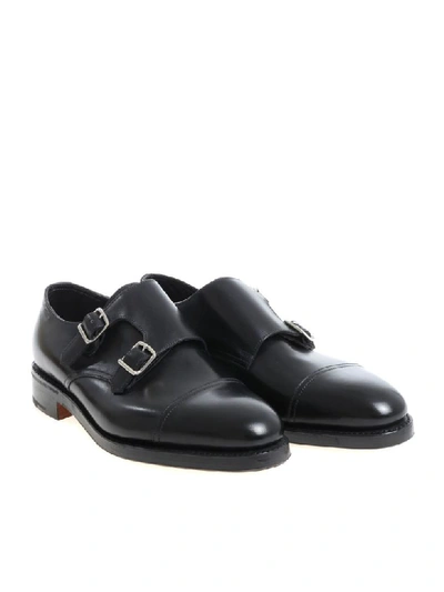 Shop John Lobb Monk Strap In Black