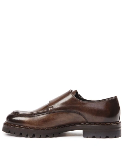 Shop Eleventy Dark Brown Shiny Leather Shoes