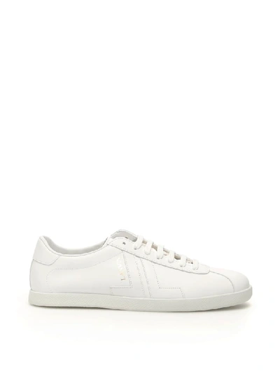 Shop Lanvin Leather Jl Sneakers In White (white)