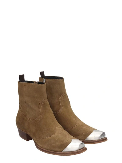 Shop Represent Western Boot High Heels Ankle Boots In Leather Color Suede