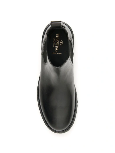 Shop Valentino Logo Chelsea Boots In Nero (black)
