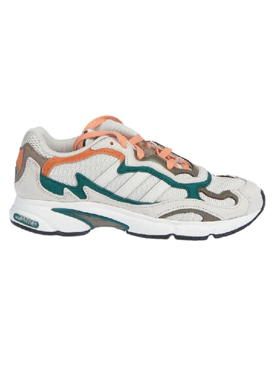 Shop Adidas Originals White, Green And Orange Temper Run Sneakers In Multicolor